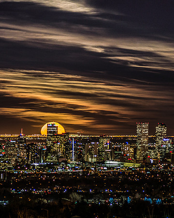 Moonrise over Denver